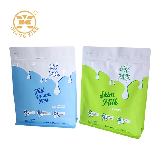 Bolsa de plástico de fondo plano con sello lateral de 8 para envasado de alimentos