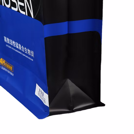 Bolsa de pie con mejores ventas, bolsas de carbón de barbacoa de fondo plano de plástico resistente a prueba de humedad con sellado térmico